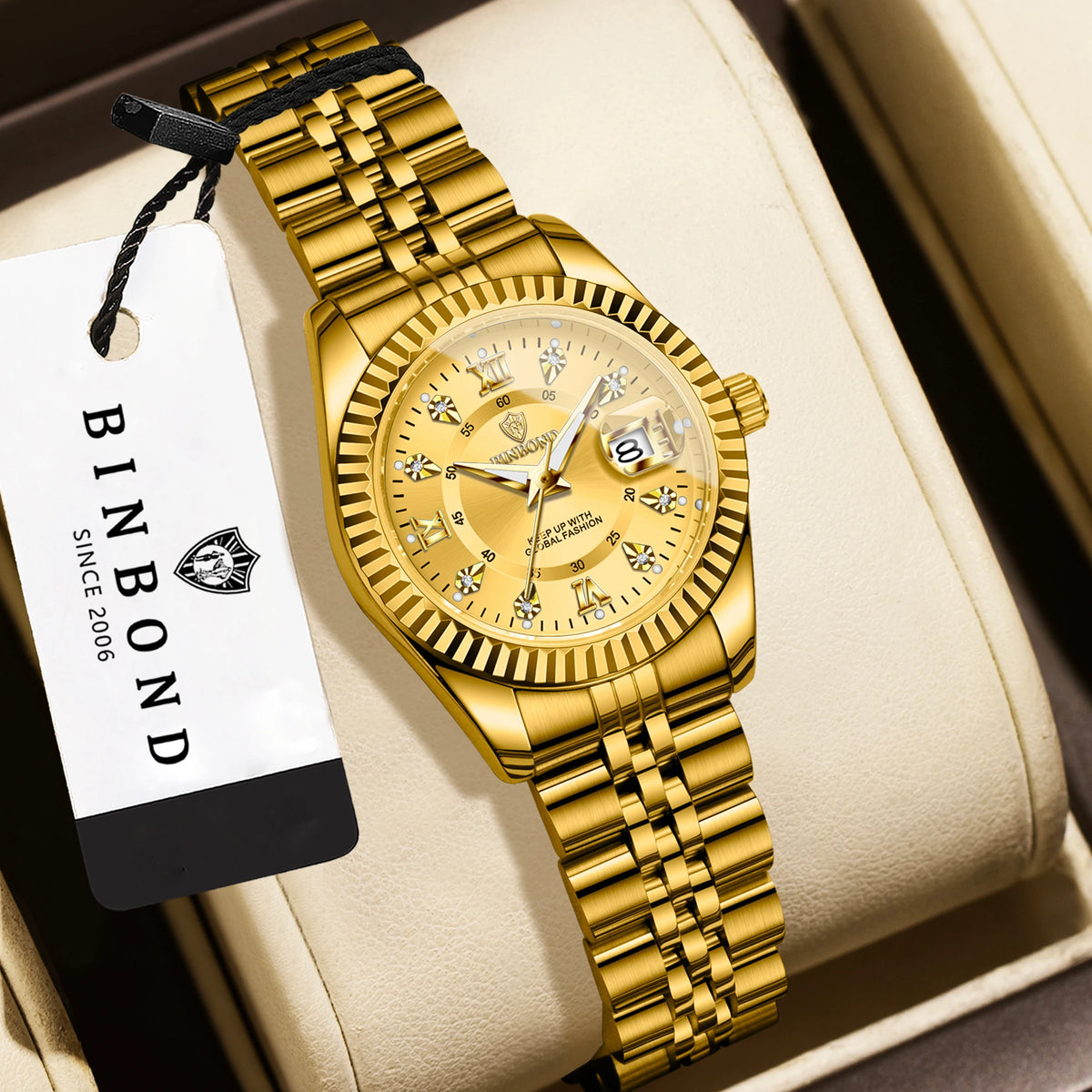 BINBOND Blue Dial Women&