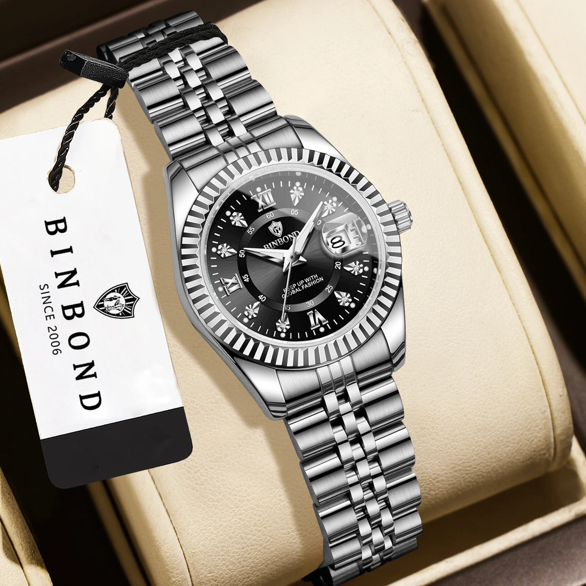 BINBOND Blue Dial Women&