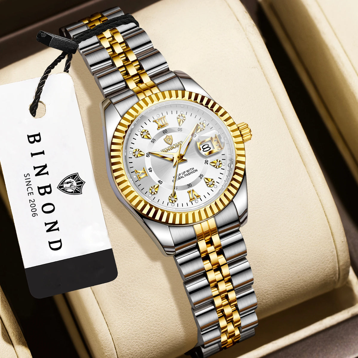 BINBOND Blue Dial Women&
