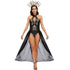 Disfraz de payasa a rayas para mujer look de Halloween