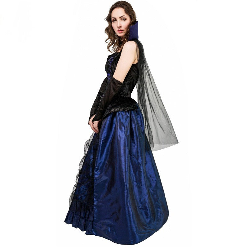 Disfraz de vampira para mujer con falda guantes y tocado