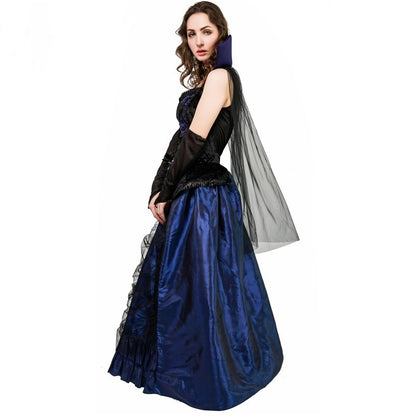 Disfraz de vampira para mujer con falda guantes y tocado