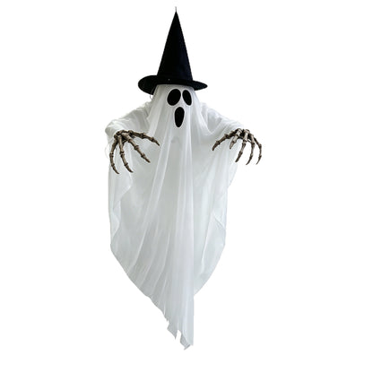 Halloween con sombrero de mago iluminado