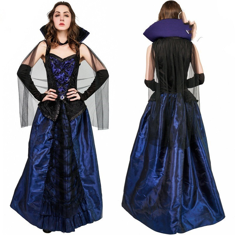 Disfraz de vampira para mujer con falda guantes y tocado