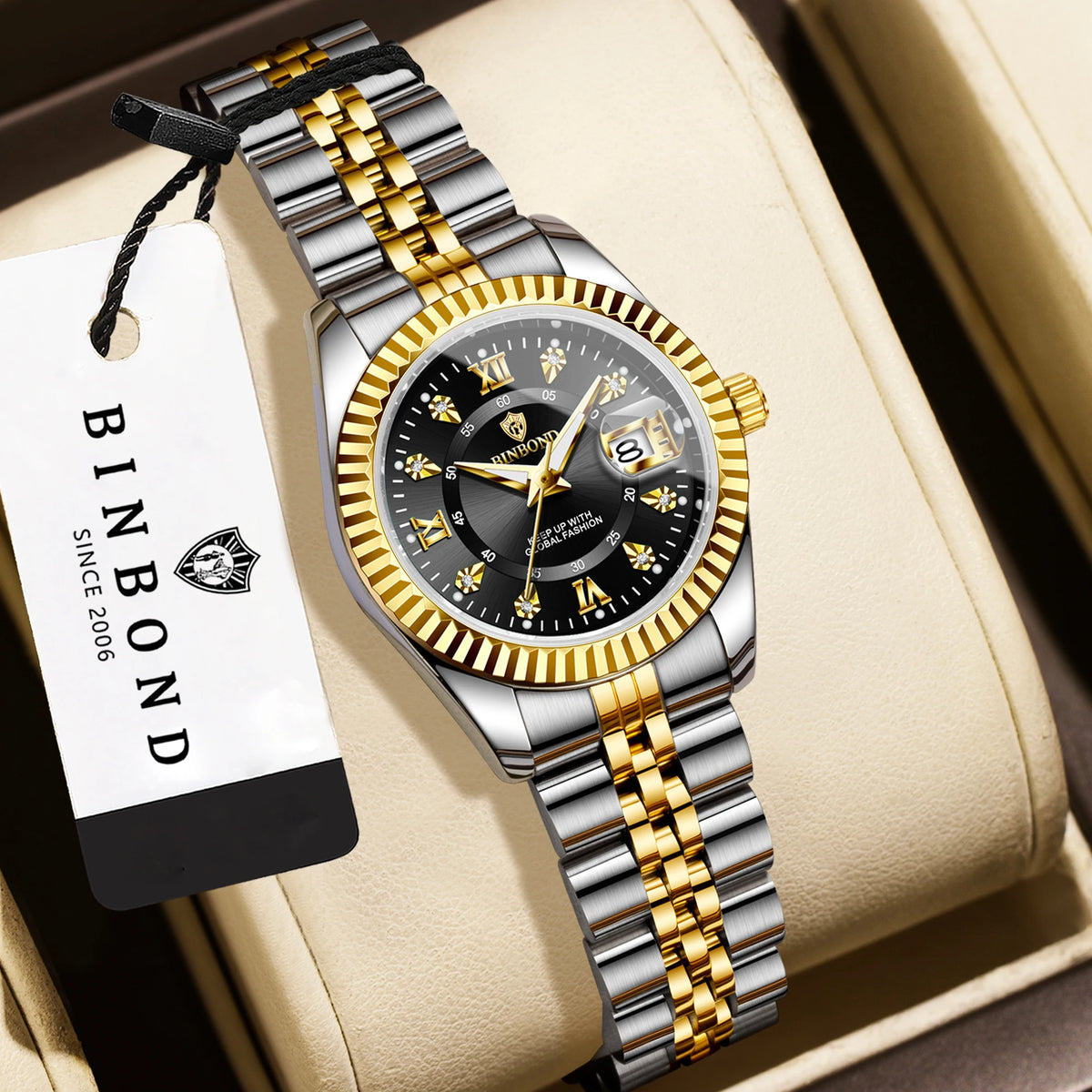 BINBOND Blue Dial Women&