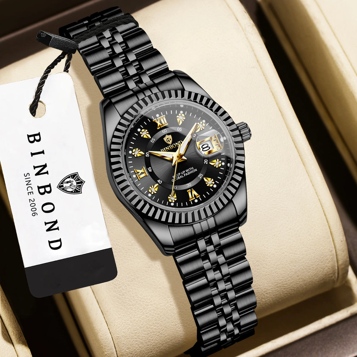 BINBOND Blue Dial Women&