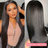 Brazilian Silk Straight Lace Front Wig – Sleek Luxe displayed by model with sleek, straight, 30-inch Brazilian hair.
